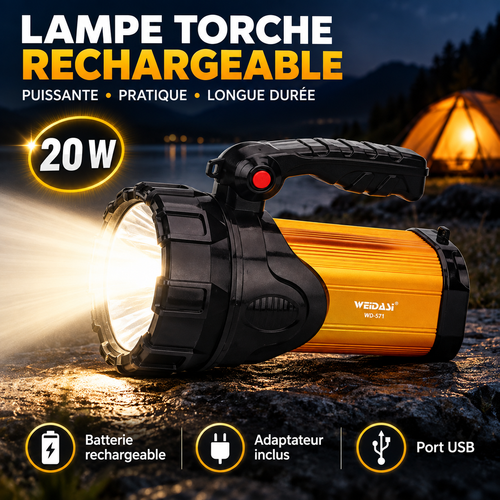 Lampe Torche Rechargeable 20W Weidasi WD-571